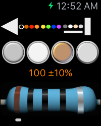Screen with 3rd set of colour buttons, Blue resistor