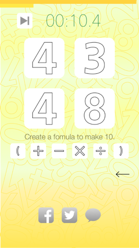 Ten Puzzle Game screen